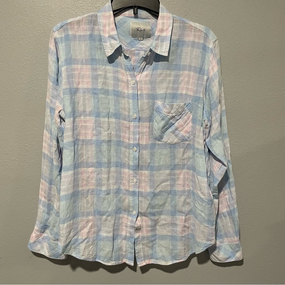 Rails Linen/Rayon Charli Check Button-Front Shirt - image 8
